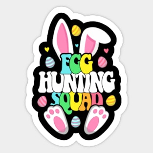 Egg Hunting Squad Funny Easter Bunnies Egg Hunt Sticker